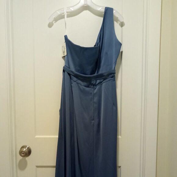 DB Plus Size Women's One Shoulder Crepe Satin Ruffle ‎ Dress - Picture 6 of 6
